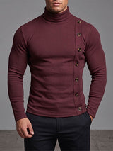 Mens Solid Color Textured Pullover Long Sleeve Sweater SKUK84482