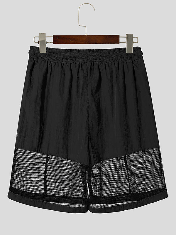 Mens Sheer Loose-Fit Hollow-Out Short SKUK99945