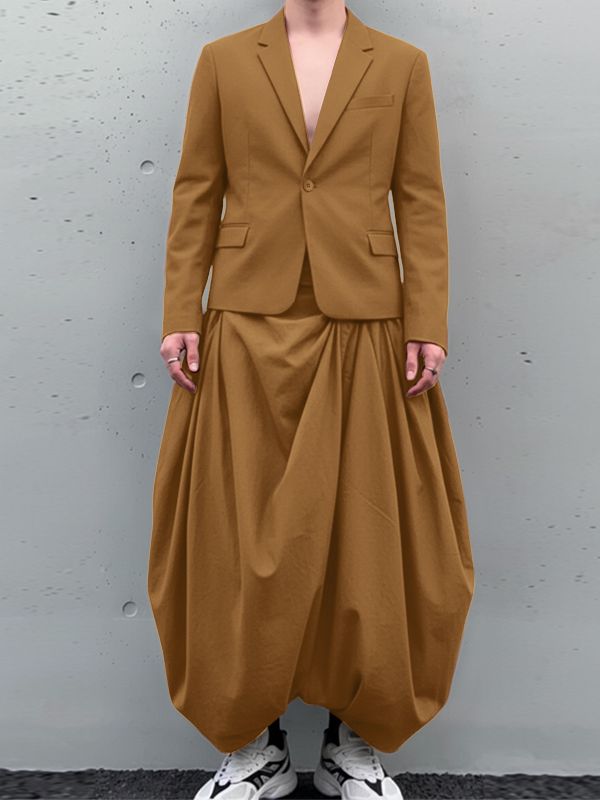 Men's Solid Color Casual Two Pieces Outfit SKUL50996