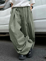 Mens Solid Color Textured Loose Pant SKUL15193