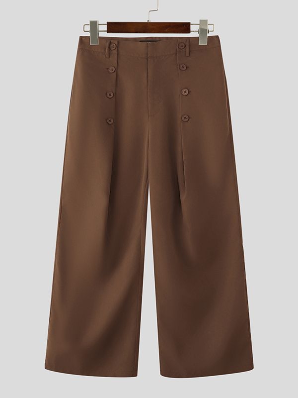 Men's Solid Color Deconstructed Loose Fit Pant SKUL47789