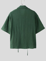 Mens Lace Patchwork Casual Short Sleeve Shirt SKUL21528