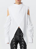 Mens Cross Design Cold Shoulder Solid Shirt SKUK31927