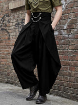 Men's Avant-Garde High-Waisted Double Chain Detail Deconstructed Balloon Pant SKUL63812