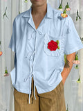 Mens Floral Decoration Tie Design Shirt SKUK51190