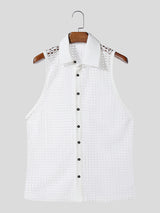 Mens Sheer Mesh Hollow Sleeveless Shirt SKUL19724