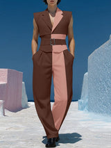 Men's Color Block Two Pieces Outfit SKUL39887