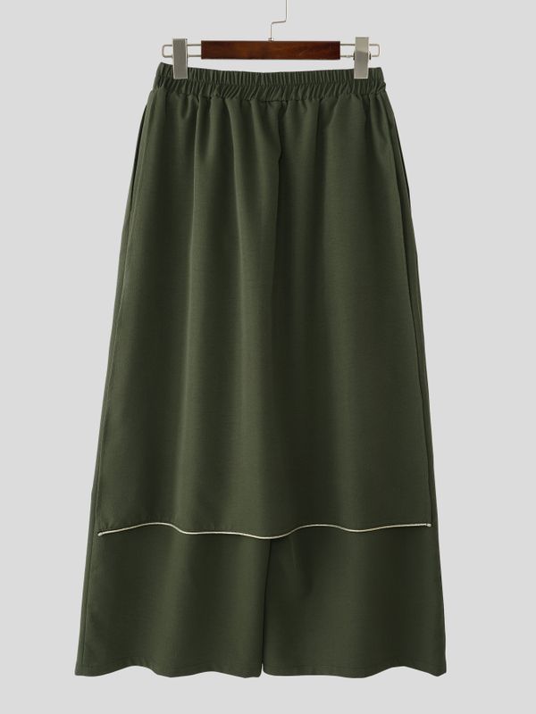 Men's Faux Two Piece Patchwork Loose Pant SKUL51978