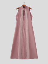 Men's Contrast Color Eyelet Sleeveless Cardigan SKUL47942