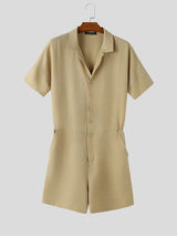 Men's American Vintage Resort Lightweight Cuban Collar Jumpsuit SKUL74624