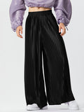Mens Solid Pleated Casual Wide Leg Pants SKUK28394