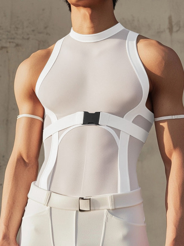 Mens Sheer Mesh Slim Fit Tank SKUL13747