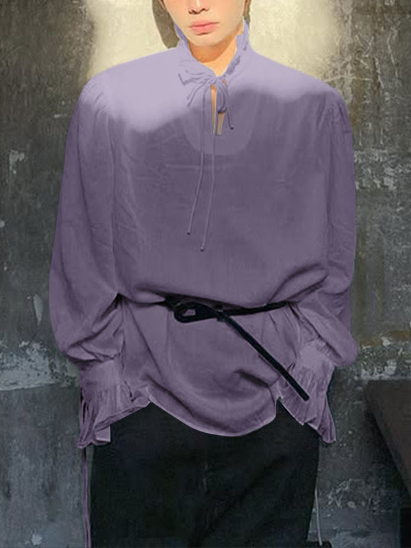 Men's Solid Color Casual Long Sleeve Shirt SKUL23946