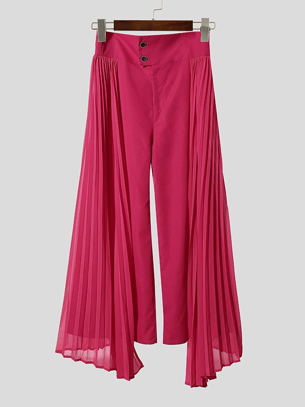 Men's Chiffon Patchwork Pleated Casual Pant SKUL37701