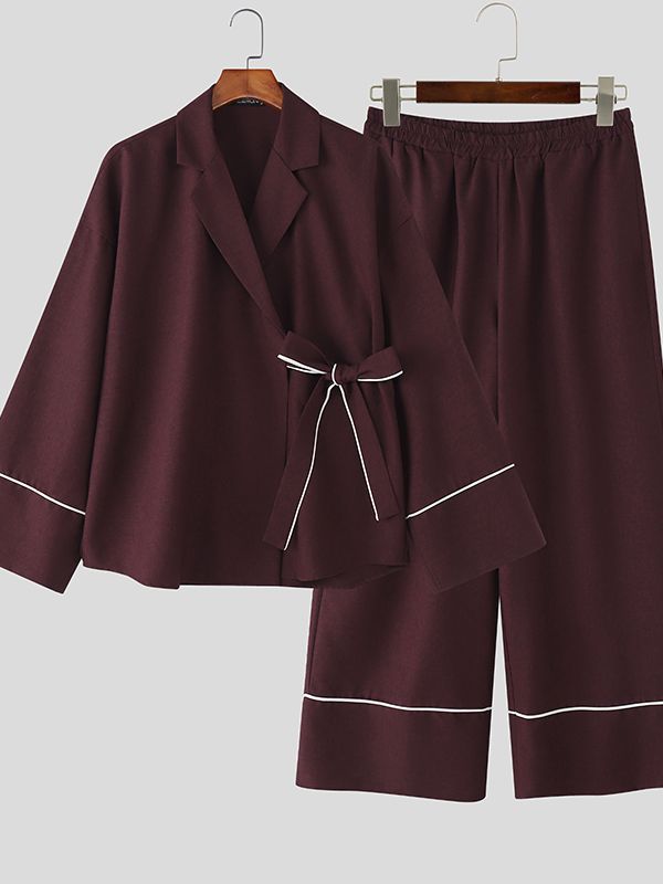 Men's Tie Patchwork Casual Two Pieces Outfit SKUL34019