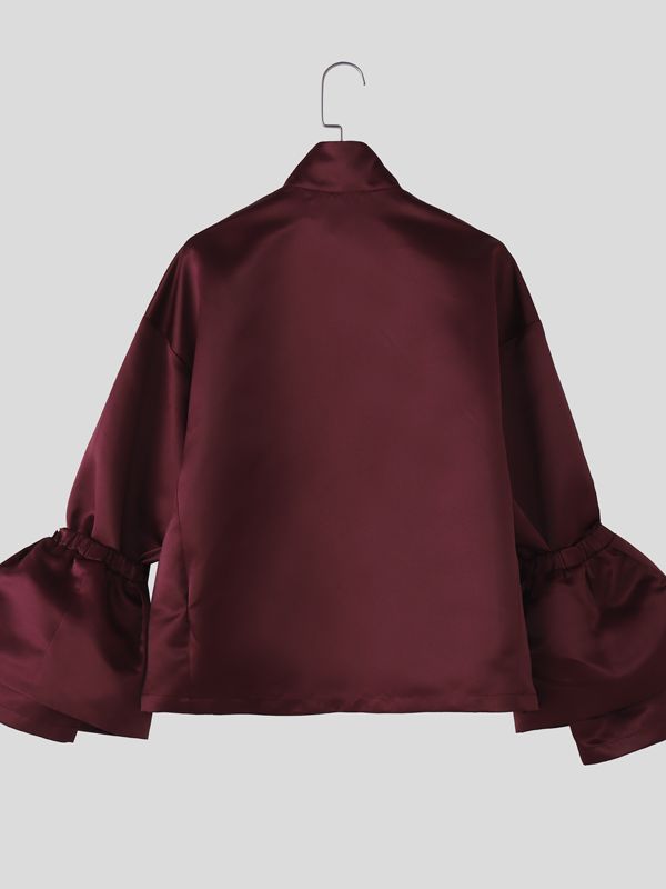 Men's Detachable Bow Design Long Sleeve Jacket SKUL45286