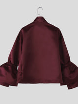 Men's Detachable Bow Design Long Sleeve Jacket SKUL45286