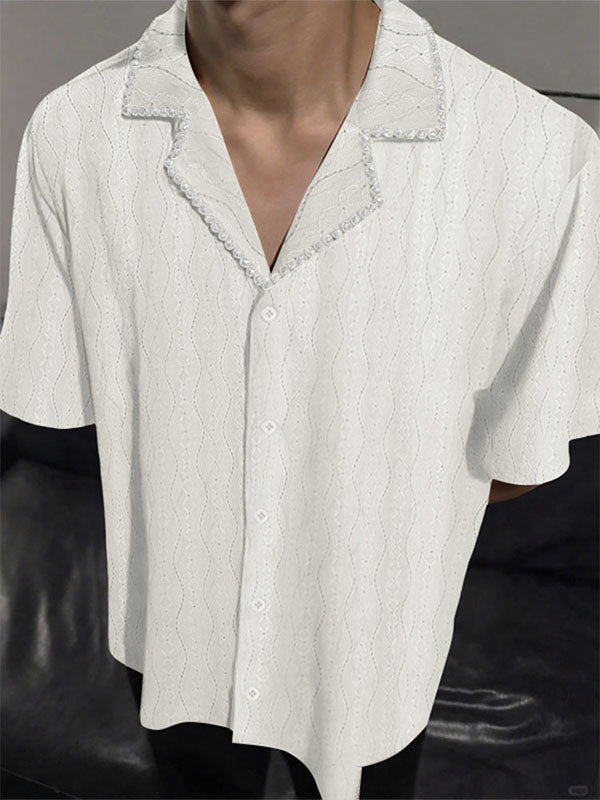 Mens Solid Color Casual Short Sleeve Shirt SKUL13968