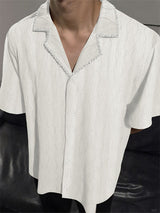 Mens Solid Color Casual Short Sleeve Shirt SKUL13968