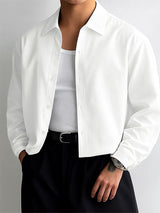 Men's Solid Color Casual Long Sleeve Shirt SKUL25952