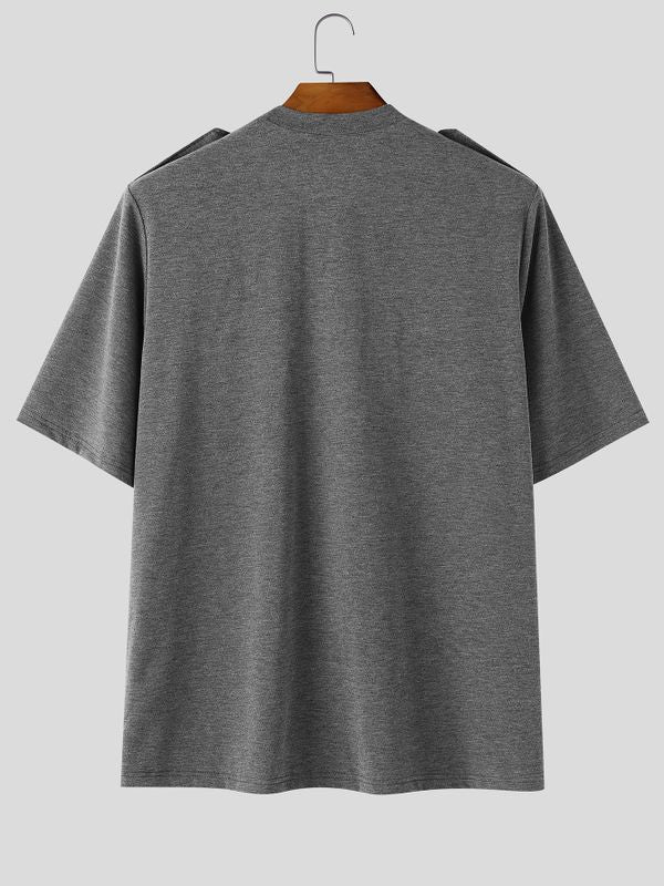 Men's High Street Vintage Military Gold Braided Embroidery T-shirt SKUL73508
