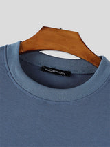 Men's Solid Color Crew Neck Two Pieces Outfit SKUL54069