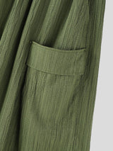 Men's Solid Color Textured Wide Leg Casual Pant SKUL56225