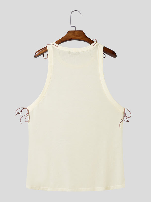 Mens Hollow-Out Mesh Crew Neck Tank SKUL18637