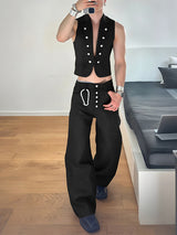 Men's Textured Cropped Casual Two Pieces Outfit SKUL23720