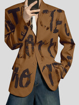 Men's Letter Print Long Sleeve Blazer SKUL37516