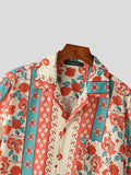 Mens Floral Print Revere Collar Shirt SKUK52094