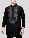 Mens Ethnic Print Half Button Muslim Henley Shirt SKUK29494
