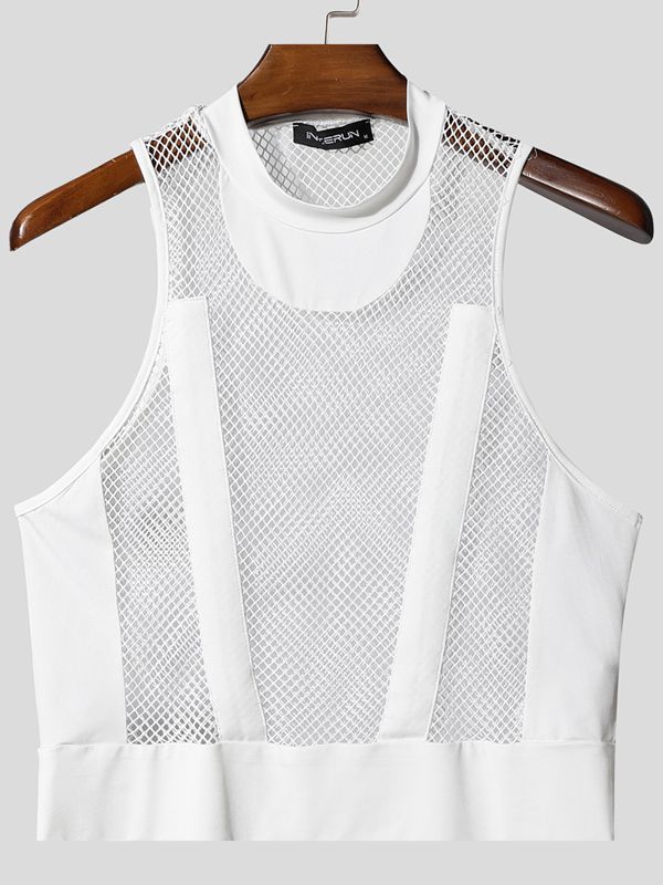 Men's Sheer Mesh Cropped Tank SKUL42454