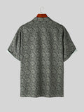 Mens Paisley Floral Print Revere Collar Shirt SKUK14474