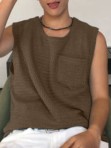 Men's Solid Color Casual Pocket Tank SKUL51254