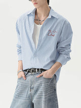 Men's Stripe Casual Long Sleeve Shirt SKUL27342