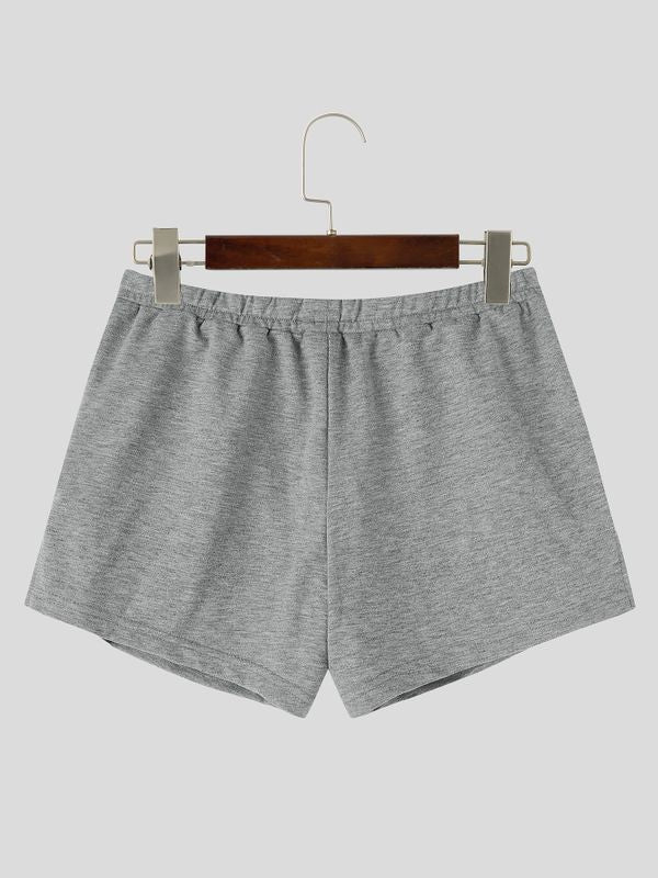 Men's Muscle Bodybuilding Gym Workout Contrast Drawstring Low-Rise Short SKUL83264