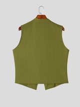 Men's Avant-Garde Victorian Double-Breasted Open-Front Tailored Waistcoat SKUL79522