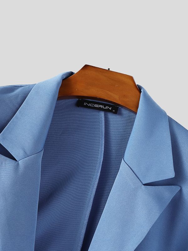 Men's Solid Color Drawstring Two Pieces Outfit SKUL36624