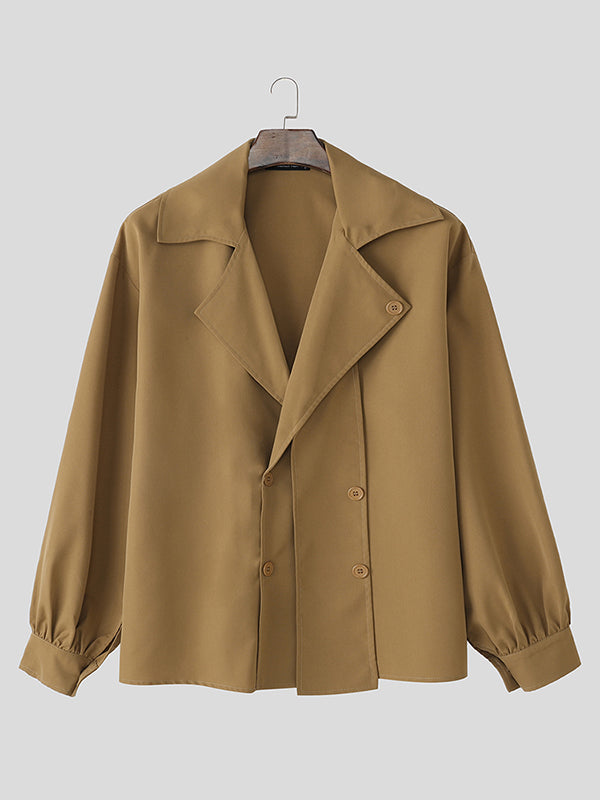 Mens Solid Color Casual Long Sleeve Shirt SKUL08417