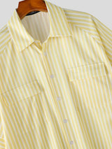 Men's Vacation Casual Lightweight Vertical Striped Two Pieces Outfit SKUL63012
