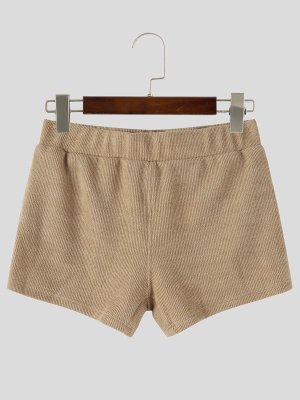 Men's High Street Urban Casual Textured Elastic Waist Short SKUL81050
