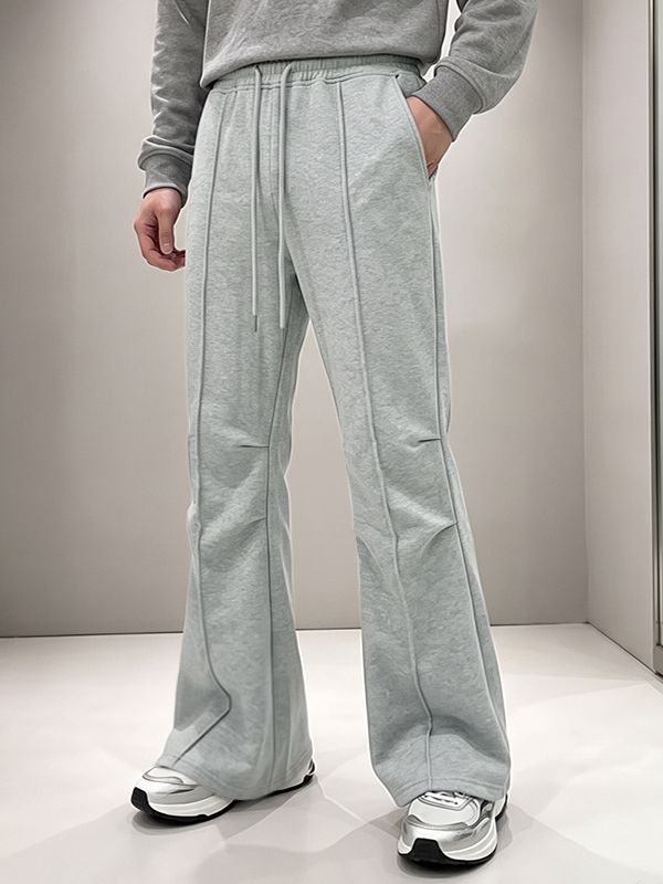 Men's Clean Fit Retro Heavyweight Drape Bell Bottom Full Length Pant SKUL84044