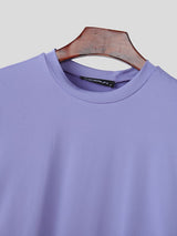 Men's Solid Color Crew Neck Long Sleeve Bodysuit SKUL38912