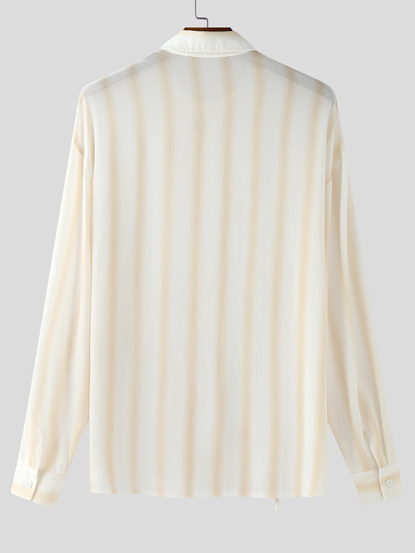 Men's Striped Casual Long Sleeve Shirt SKUL22244