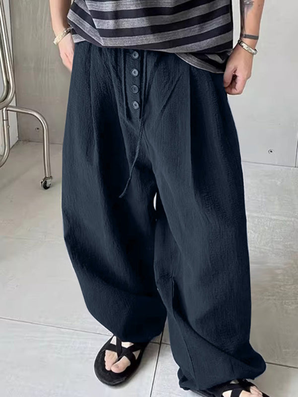 Mens Solid Color Textured Casual Pant SKUL18786