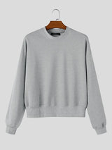 Men's Clean Fit Urban Casual Wide Ribbed Hem Elastic Waist Drop Shoulder Two Pieces Outfit SKUL82473