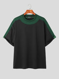 Mens Contrast Patchwork Short Sleeve Casual T-Shirt SKUK13354
