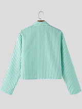 Men's Floral Patchwork Striped Long Sleeve Shirt SKUL45040