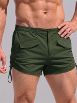 Men's Beach Party Utility Ruched Side Drawstring Micro Cargo Short SKUL78968